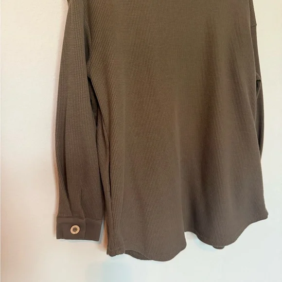 Chic Brown Waffle Knit Shacket - Picture 5 of 6